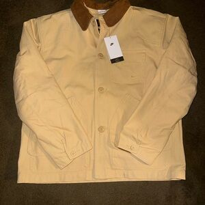 Nike Life Men's Flannel Lined Barn Jacket with Brown Collar Med NWT